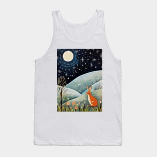 Moonlit Reverie: The Hare's Serenity Tank Top